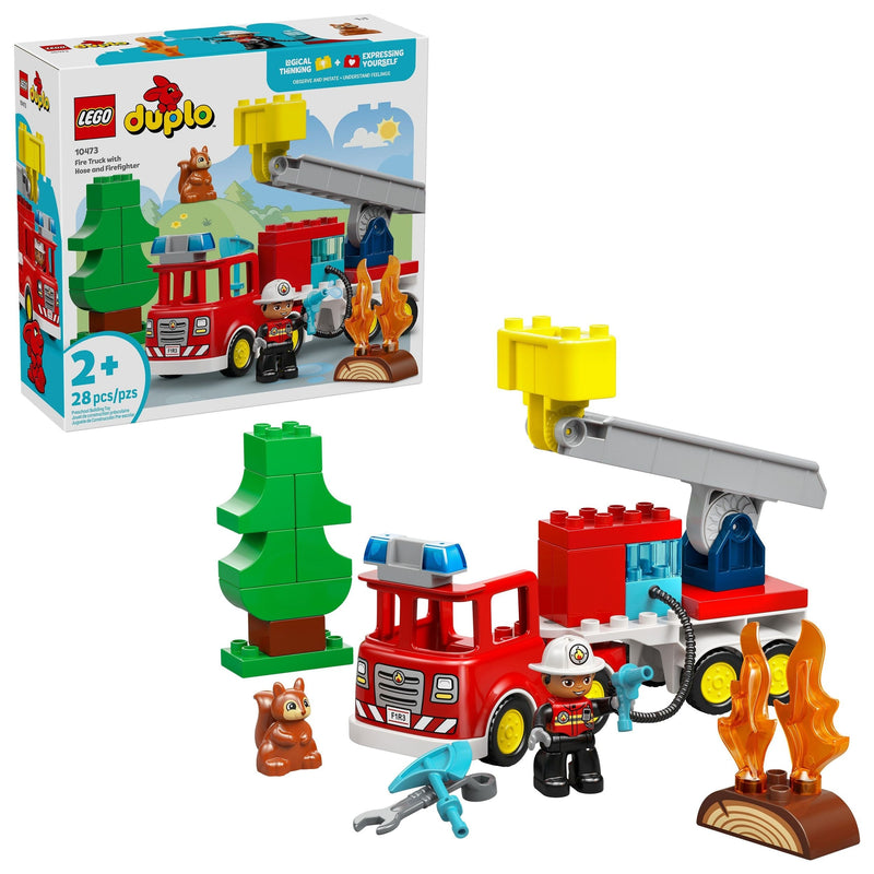 LEGO DUPLO Fire Truck with Hose & Firefighter Toy Building Set - 10473, 26-pcs, Ages 2+ Y7