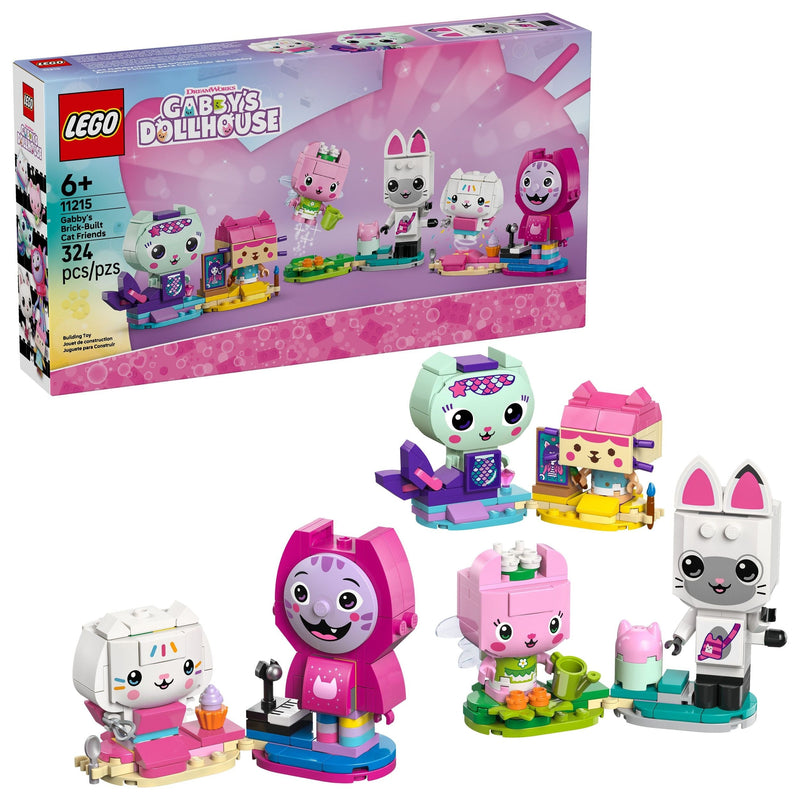 LEGO Gabby's Dollhouse Gabby's Brick-Built Cat Friends - 11215, 324-pcs, Ages 6+ S8