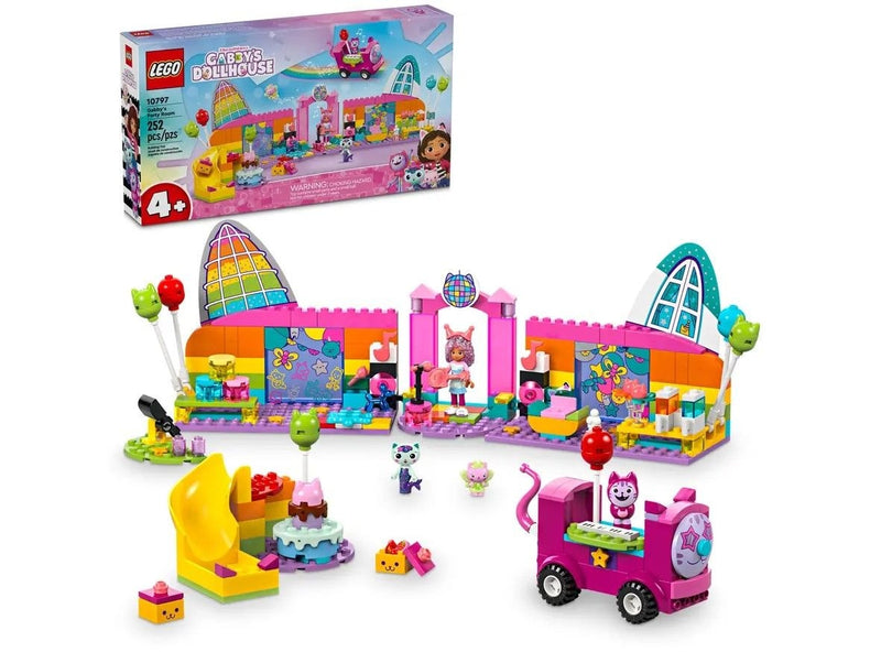LEGO Gabby’s Dollhouse Gabby’s Party Room Playset with Pink Car - 10797, 252-pcs, Ages 4+ C3
