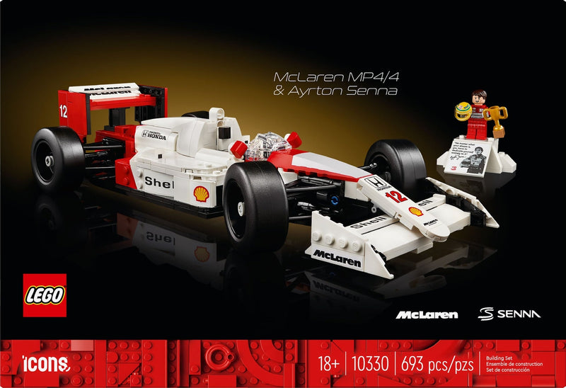 LEGO Icons McLaren MP4/4 & Ayrton Senna Race Car- 10330, 693-pcs, Ages 18+ I3