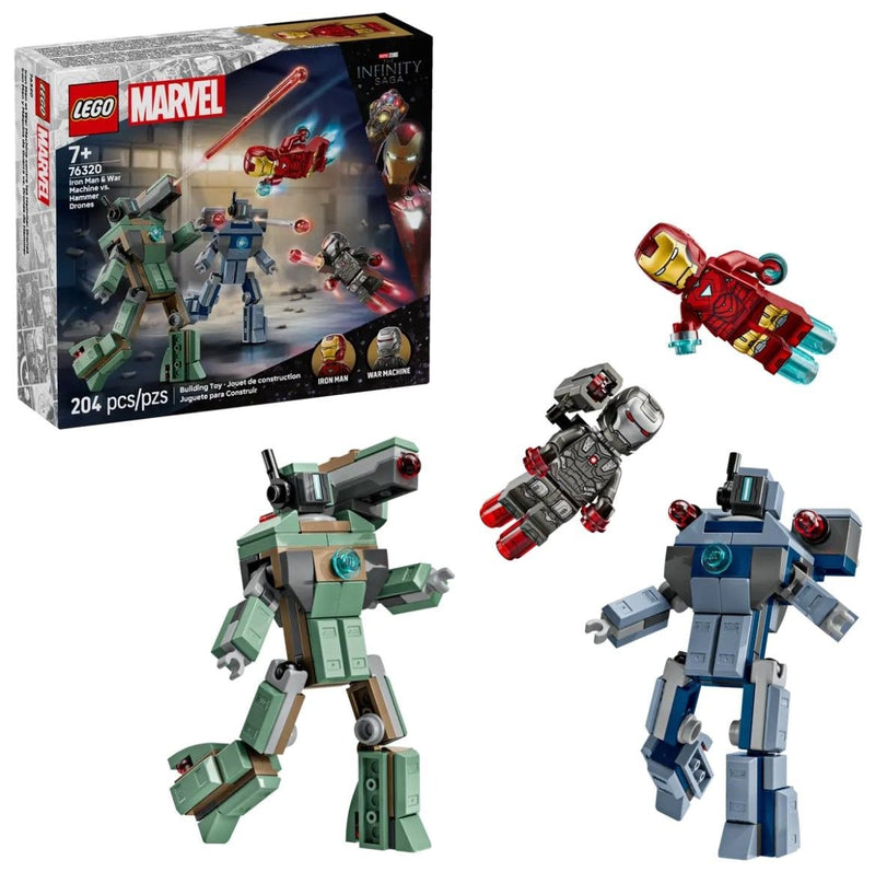 LEGO Marvel Iron Man & War Machine vs. Hammer Drones - 76320, 204-pcs, Ages 7+ T9