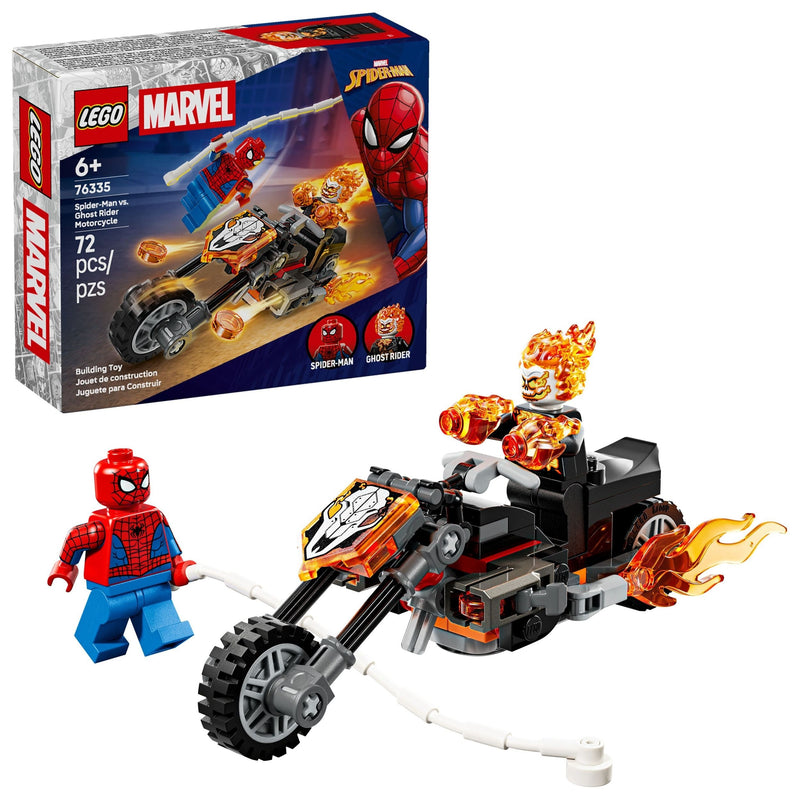 LEGO Marvel Spider-Man vs. Ghost Rider Motorcycle - 76335, 72-pcs, Ages 6+ V8