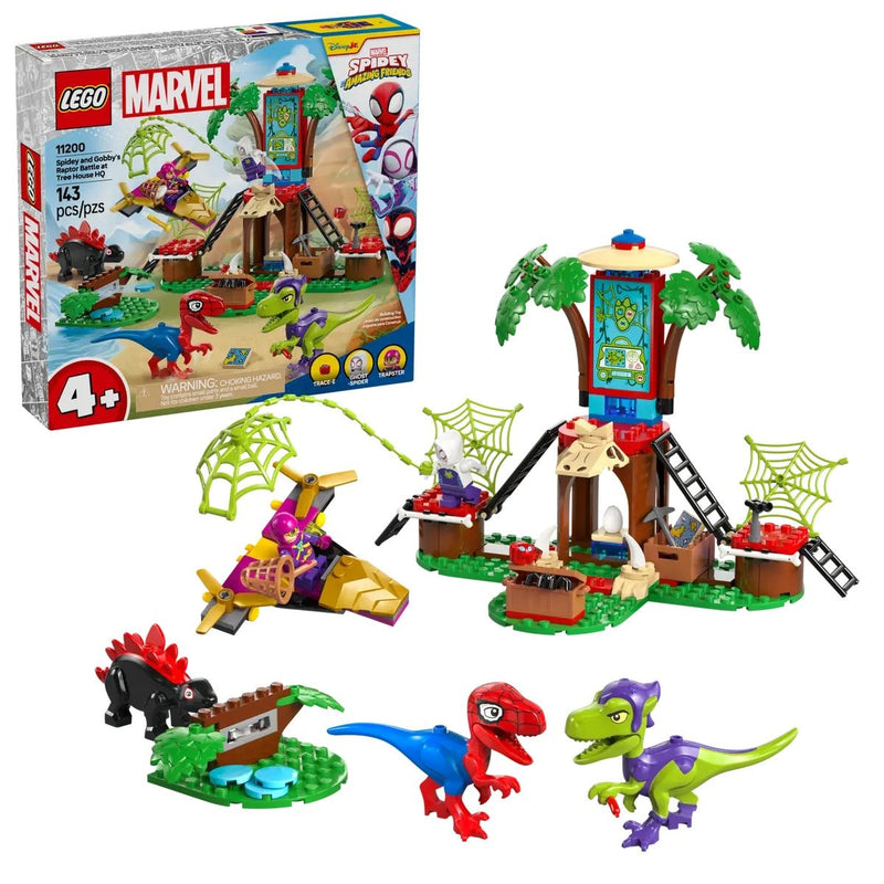 LEGO Marvel Spidey and Gobby's Raptor Battle at Tree House HQ - 11200, 143-pcs, Ages 4+ M4