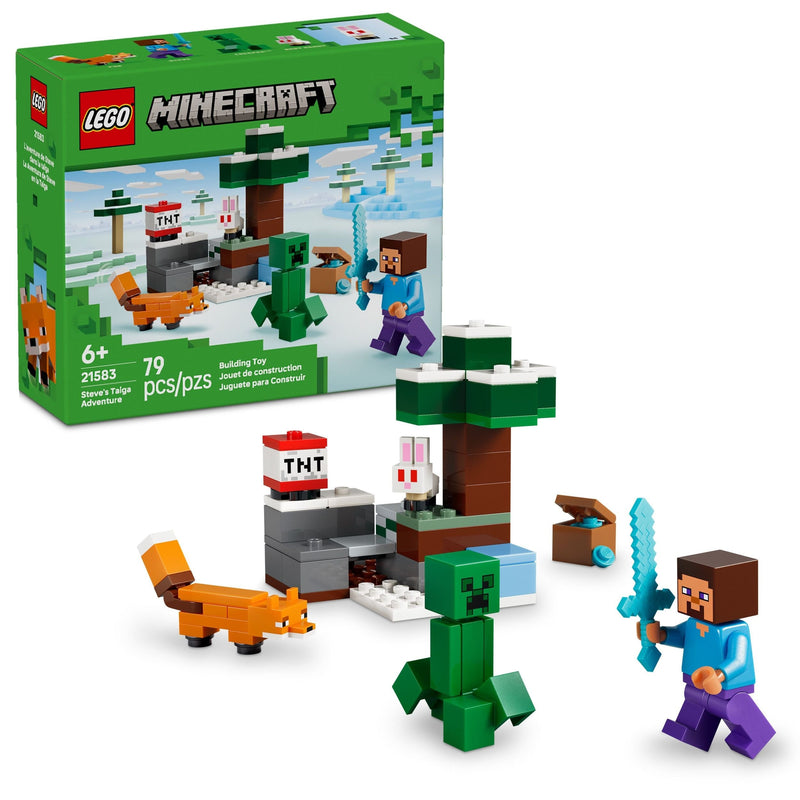 LEGO Minecraft Steve’s Taiga Adventure Toy Building Set - 21583, 79-pcs, Ages 6+ F6