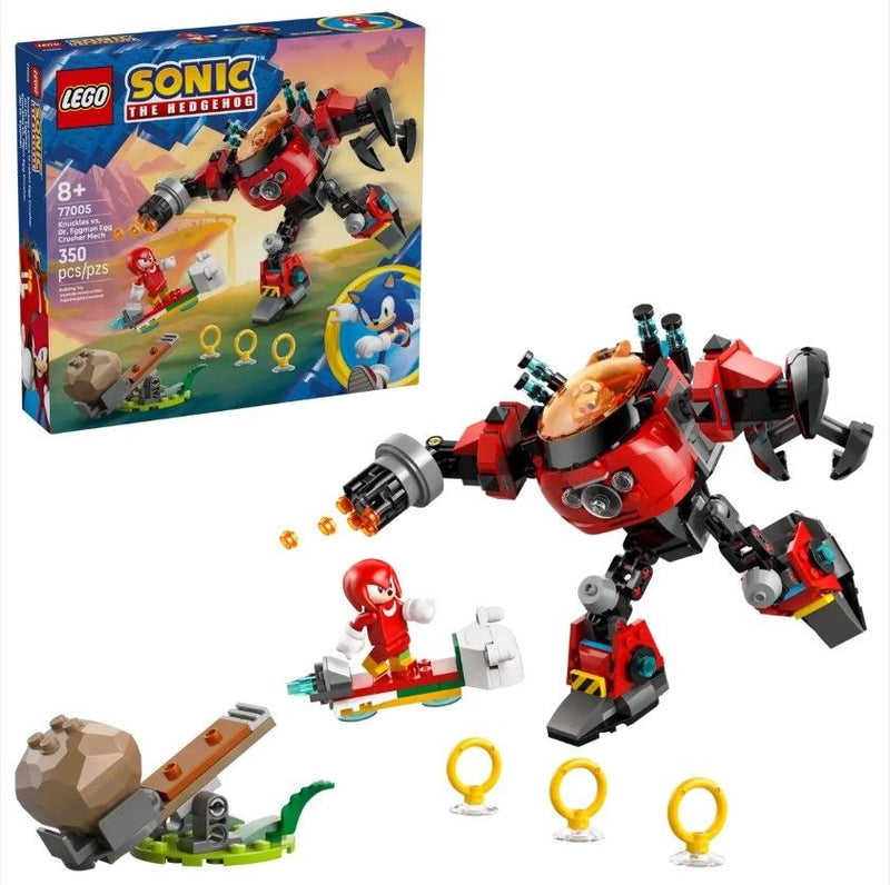 LEGO Sonic Knuckles vs. Dr. Eggman Egg Crusher Mech - 77005, 350-pcs, Ages 8+ U3