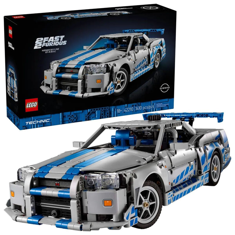 LEGO Technic 2 Fast 2 Furious Nissan Skyline GT-R (R34) Car - 42210, 1410-pcs, Ages 18+ G1