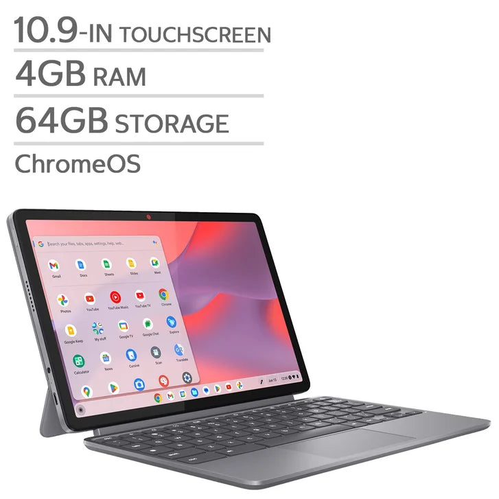 Lenovo Duet 10.9-in 2-in-1 Touchscreen Chromebook Bundle, MediaTek Kompanio 838, 4GB RAM, 64GB Storage K2