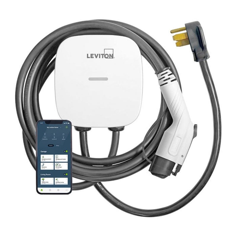 Leviton 40A Wi-Fi Level 2 NEMA 14-50 J1772 Plug-In EV Charger with 25-ft Cord F7