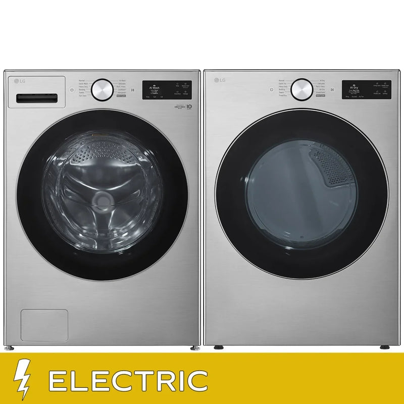 LG Laundry Bundle 5.8 cu ft. Front Load Washer and 7.4 cu ft. Electric Dryer I5