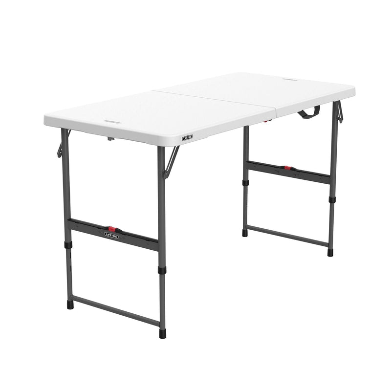 LIFETIME Adjustable Height Folding Table, Indoor/Outdoor, 4-ft B6
