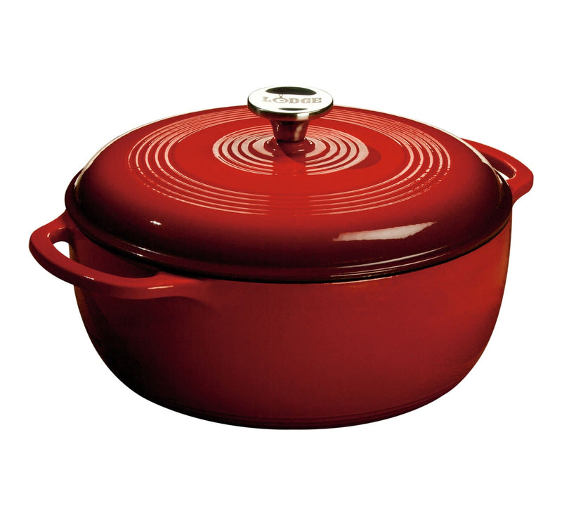 Lodge Enamel Cast Iron Dutch Oven, Red, 6-qt Z2