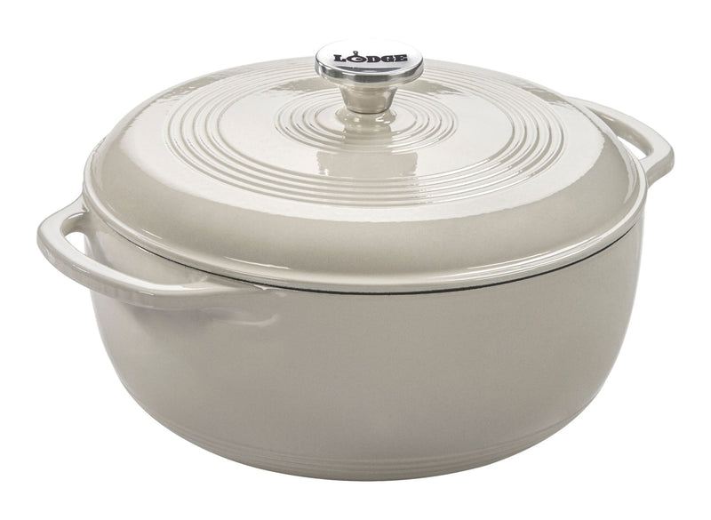 Lodge Enamel Cast Iron Dutch Oven, White, 6-qt N9