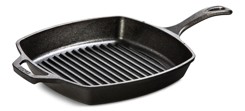 Lodge Seasoned Cast-Iron Grill Pan, 10.5-in (26 cm) Y4
