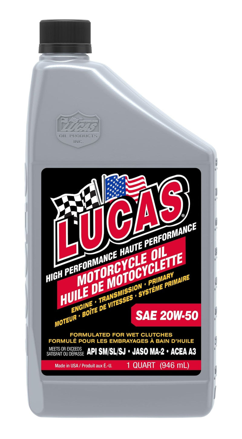 Lucas SAE 20W-50 High Performance Motorcycle Oil, 946-mL B1