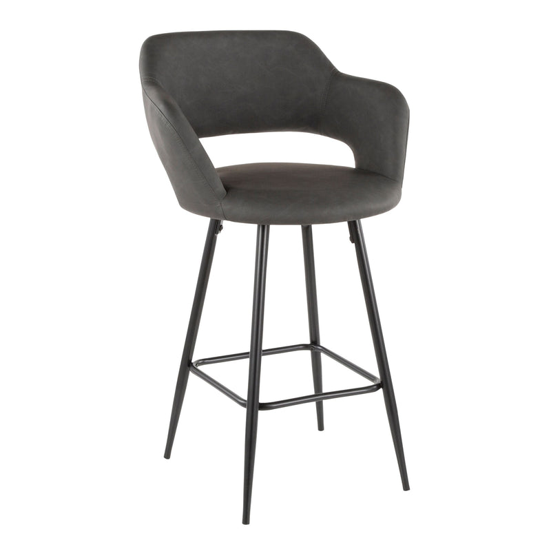 Lumisource Margarite Fixed-Height Counter Stool, Black, 25-in, 2-pc G3