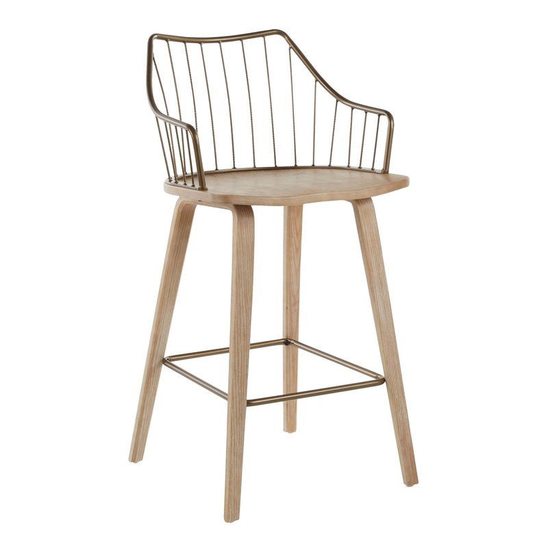 Lumisource Winston Fixed-Height Counter Stool, Wood, 26-in X1