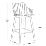 Lumisource Winston Fixed-Height Counter Stool, Wood, 26-in