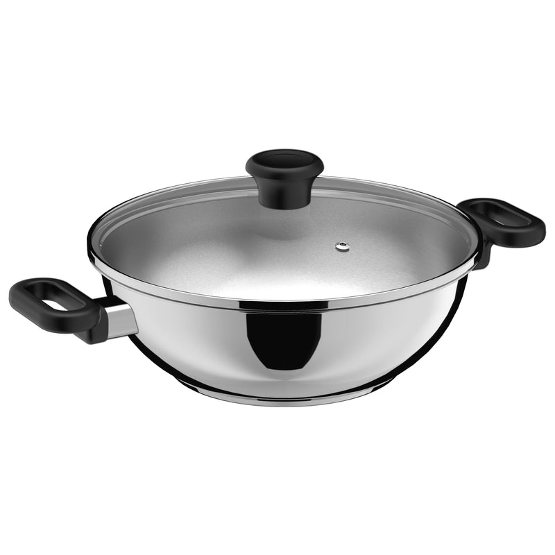 Maharaja 3.4qt Stainless Steel Karahi with lid 26cm 10.25in A1