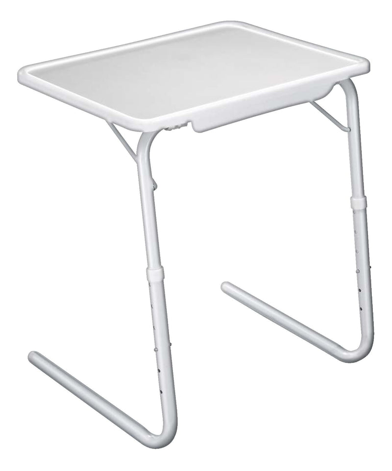 Maison Kleen Tilt-a-Table Portable Height Adjustable TV Tray/Laptop Table, White Y6