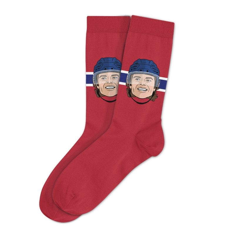 Major League Socks NHL Montreal Canadiens Cole Caufield "Sockey" Crew Socks, Adult, One Size Y7