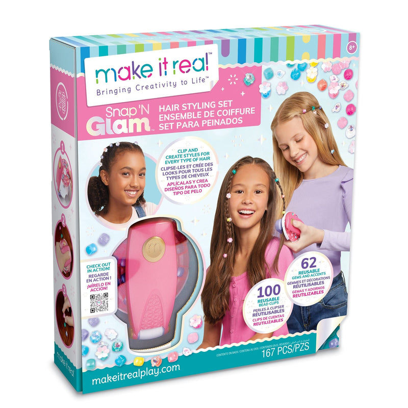 Make It Real Snap 'N Glam Hair Styling Set, Ages 8+ Z1
