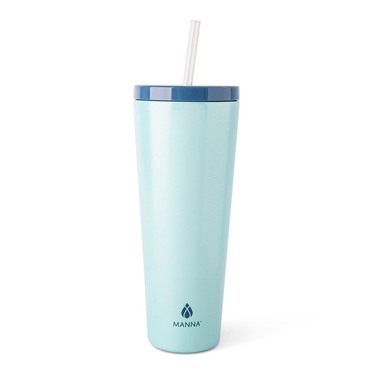 Manna Axel Sparkle Stainless Steel Double Wall Insulated Tumbler, 24-oz, Assorted Colours, with Reusable Straw