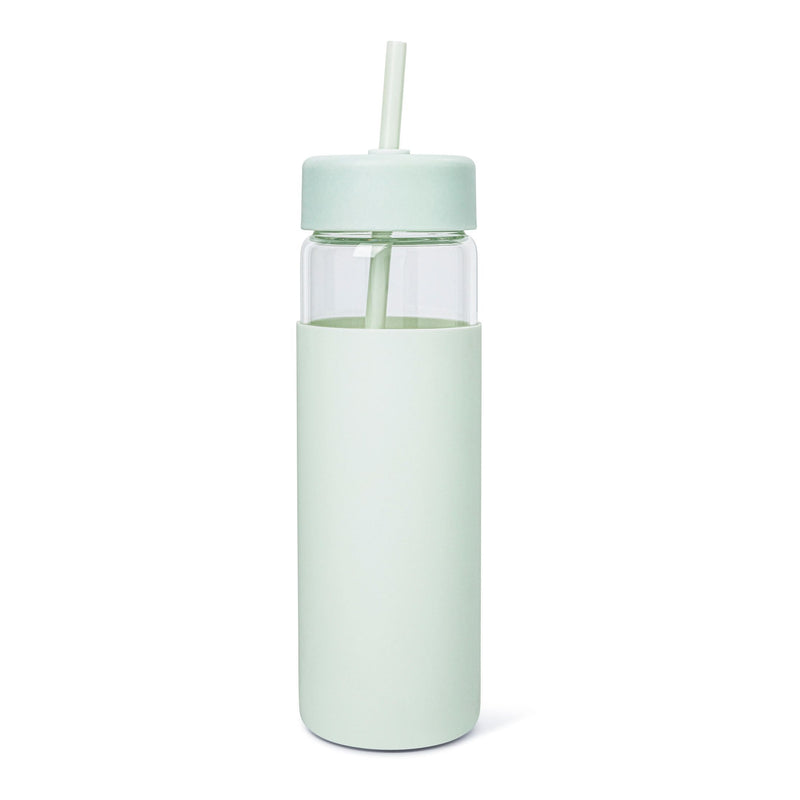 Manna Swing Glass Tumbler with Straw, 24-oz, Assorted Colours S1