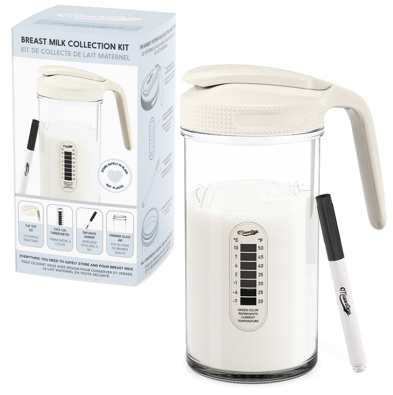 Mason Jar Breast Milk Storage, Wide Mouth, Cream R6