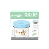 Masontops Tough Tops Durable Plastic Lids, Regular-Mouth, Assorted, 4-pk