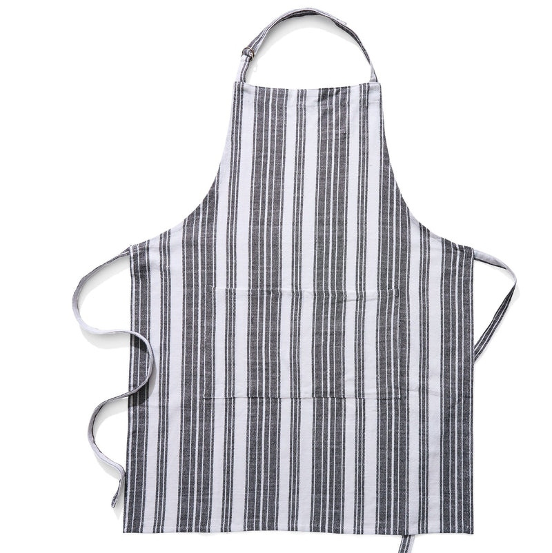 Master Chef Adjustable Stripped Apron for Cooking, Black & White, One Size A0