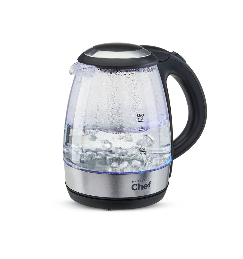 MASTER Chef Cordless Electric Kettle with Auto Shut Off & Blue Light, Glass, 1.2L N5