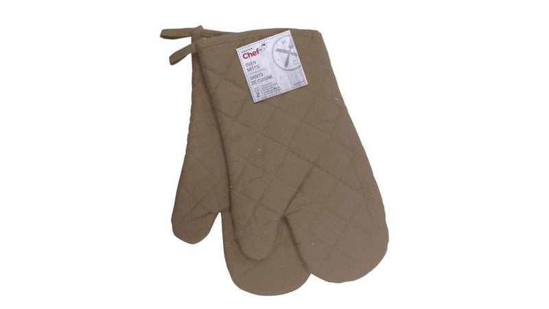 MASTER Chef Cotton Oven Mitt Set with Hanging Loop, Machine Washable, Mushroom, 2-pk G1