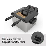 MASTER Chef Deep Fryer with 2 Basket Capacity, Stainless Steel, 4.5-L