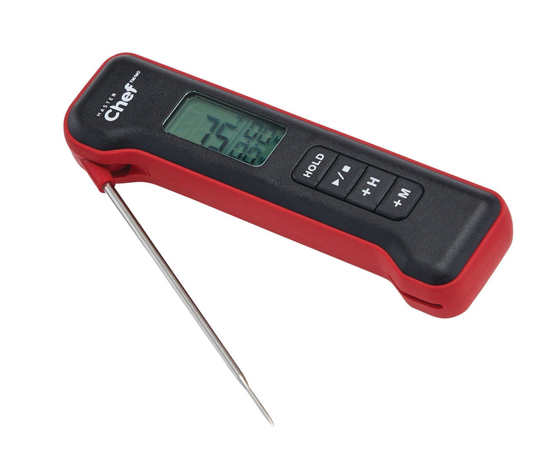 MASTER Chef Digital Folding BBQ Food & Meat Thermometer with Stainless Steel Probe Q0