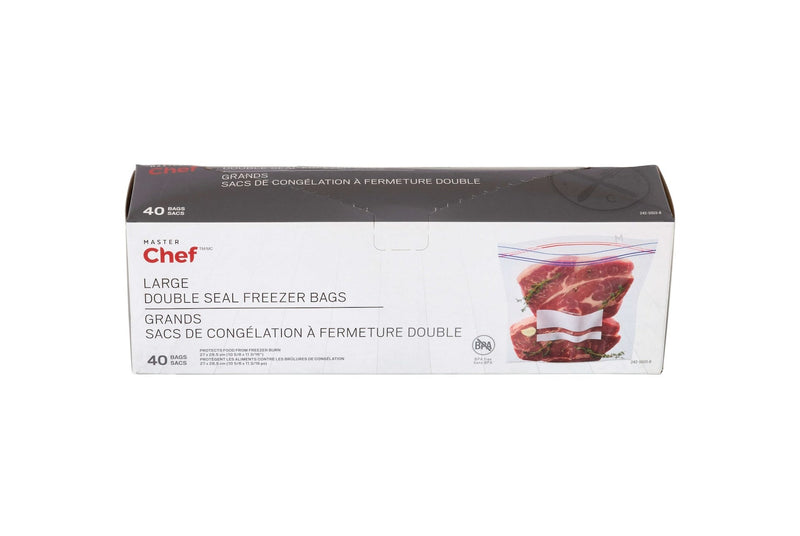 Master Chef Double Seal Large Freezer Bag, 40-pk X1
