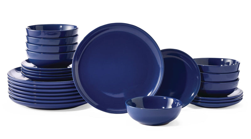Master Chef Essential Coupe Stoneware Dinnerware Set, Serves 8, 24-pc, Sodalite Blue P6