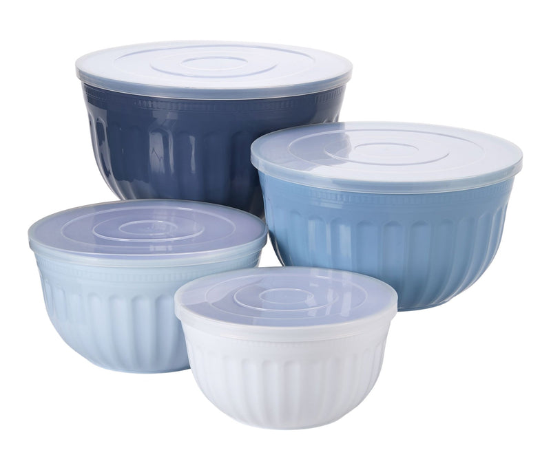 Master Chef Nestable Navy Mixing Bowl Set with Lids, 8-pc P9