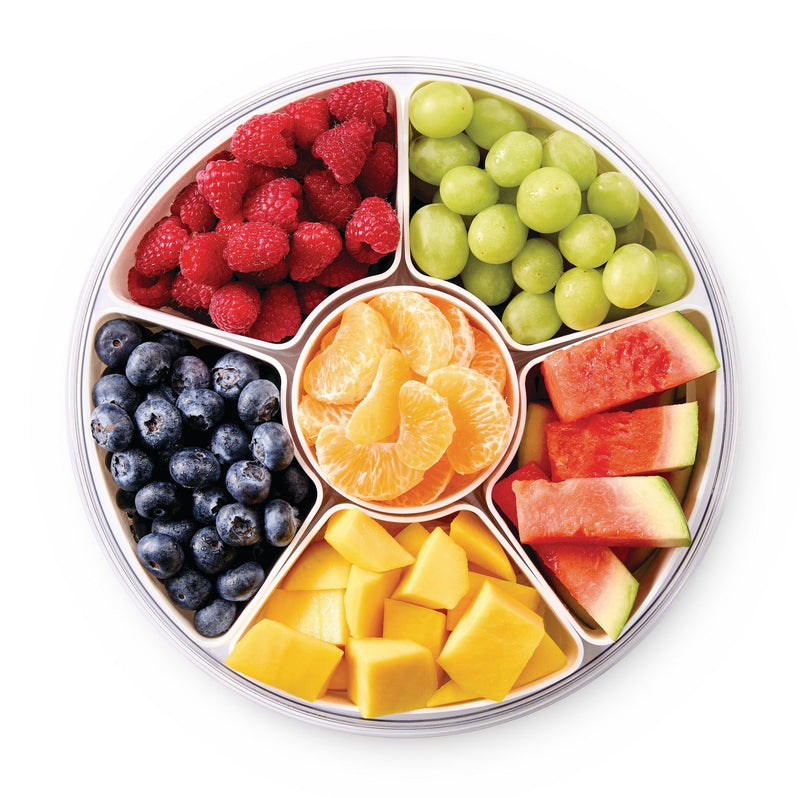 Master Chef Round Airtight Snackle Box, 6 Compartments, White H2