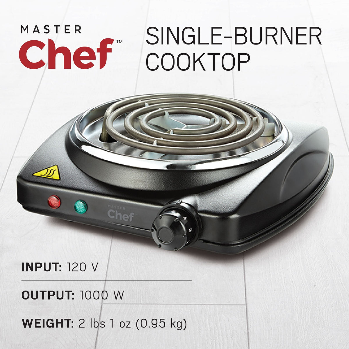 MASTER Chef Single Burner Hot Plate, Black, 1000W
