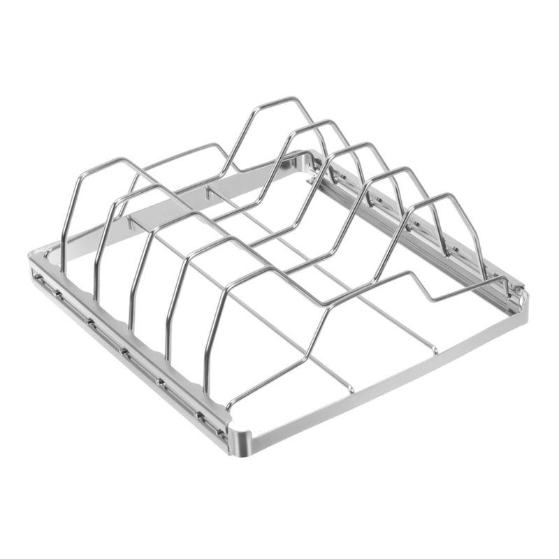 MASTER Chef Stainless Steel Folding BBQ Rib Rack/Roasting Stand, Holds 4 Full Racks of Ribs P1
