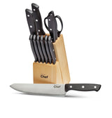 MASTER Chef Stainless Steel Knife Block & Kitchen Starter Kit, Ergonomic Grip, 22-pc