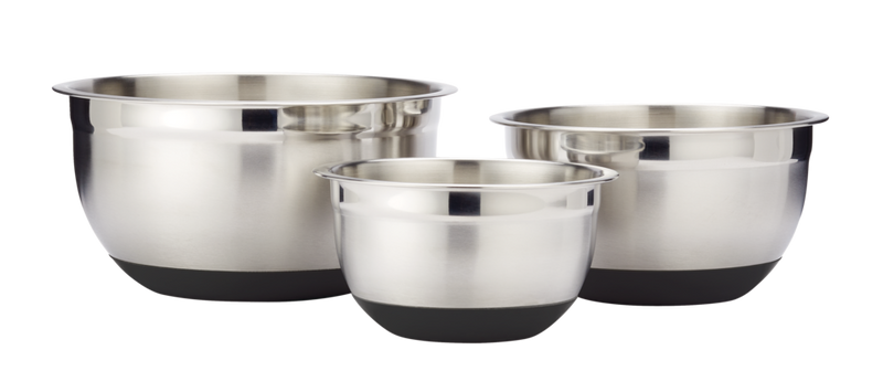 MASTER Chef Stainless Steel Mixing Bowl Set with Non-Slip Bottom, Assorted Sizes, 3-pc X2