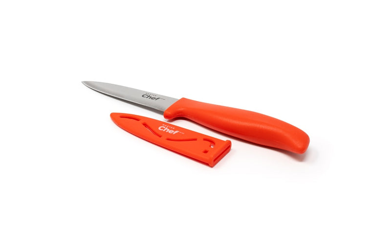 MASTER Chef Stainless Steel Paring Knife with Sheath, 3.5-in, Assorted Colours A3