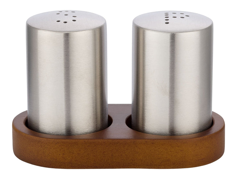 MASTER Chef Stainless Steel Salt & Pepper Shaker Set with Tray D4