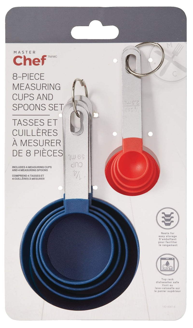 MASTER Chef Stainless Steel Stacking Measuring Cup & Spoons Set, 8-pc Q6