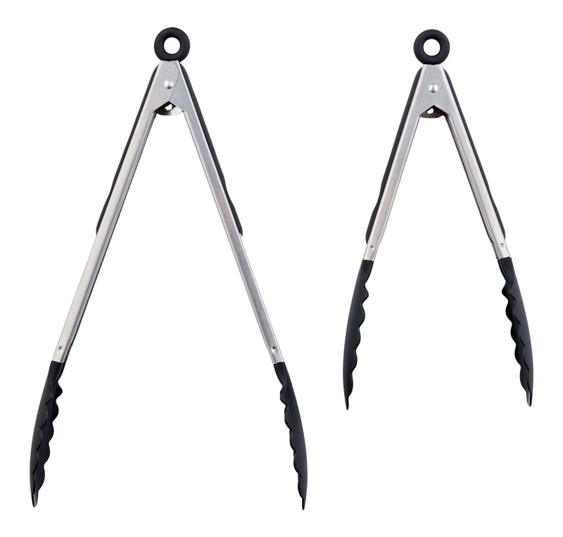Master Chef Stainless Steel Tong Set with Nylon Heads, 2-pc E6