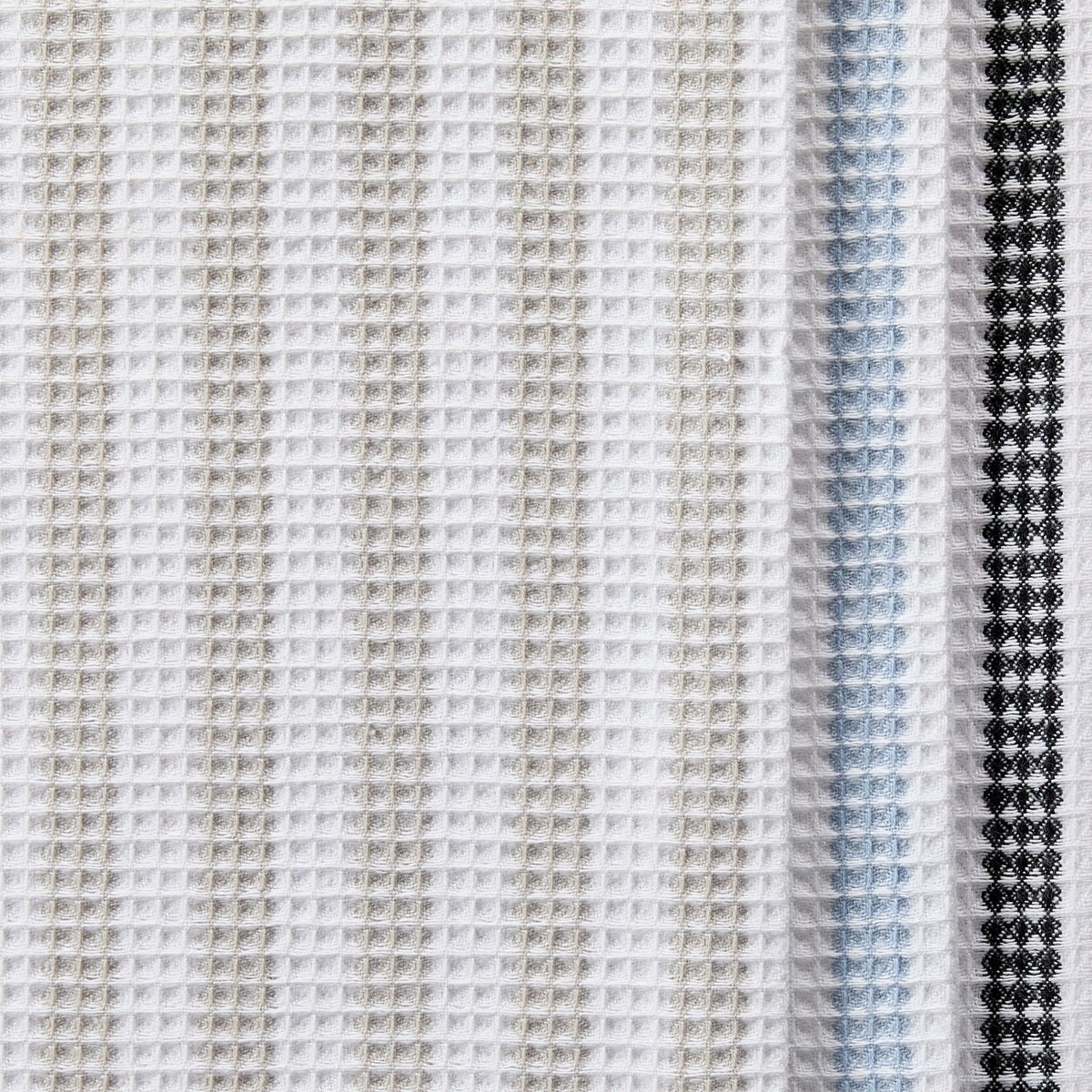 Master Chef Waffle Checkered Cotton Kitchen Towels, Black/Grey/Blue, 20-in x 30-in, 6-pk