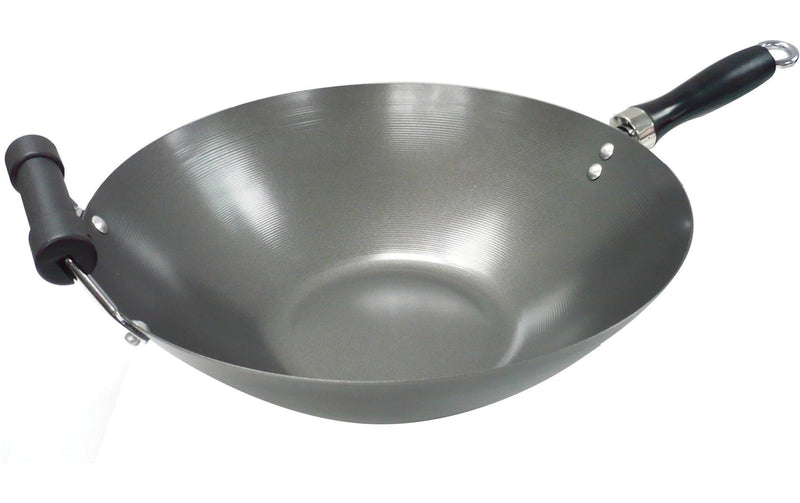 MASTER Chef Wok Stir Fry Pan, Black, 35.5cm Y6
