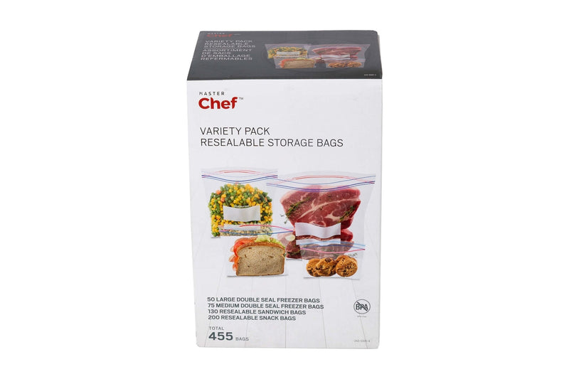 Master Chef Zipper Food Storage Bag Variety Pack, 455-pk I9