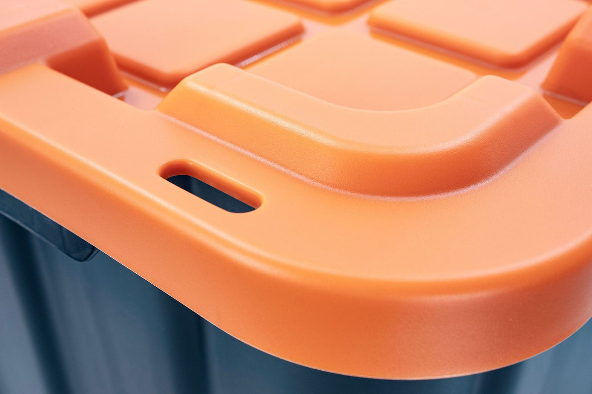 Mastercraft 102-L Heavy-Duty Orange/Black Storage Tote